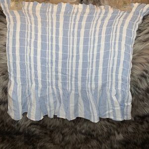 Blue and white smocked tank